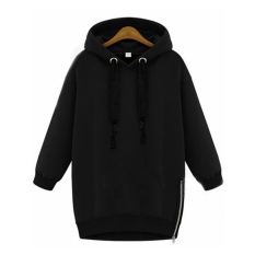 ZANZEA Musim Gugur Musim 2016 ZANZEA Fashion Baju Panjang Wanita Berkerudung Lengan Hangat dan Jaket Longgar Olahraga Gagak Kelabu Keringat Bujur Ukuran Penuh Lebih 3 Warnd Hitam