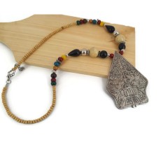 Zelig Aksesoris Kalung Wayang Gunungan Tradisional / Kalung Pesta Etnik Fashion Wanita
