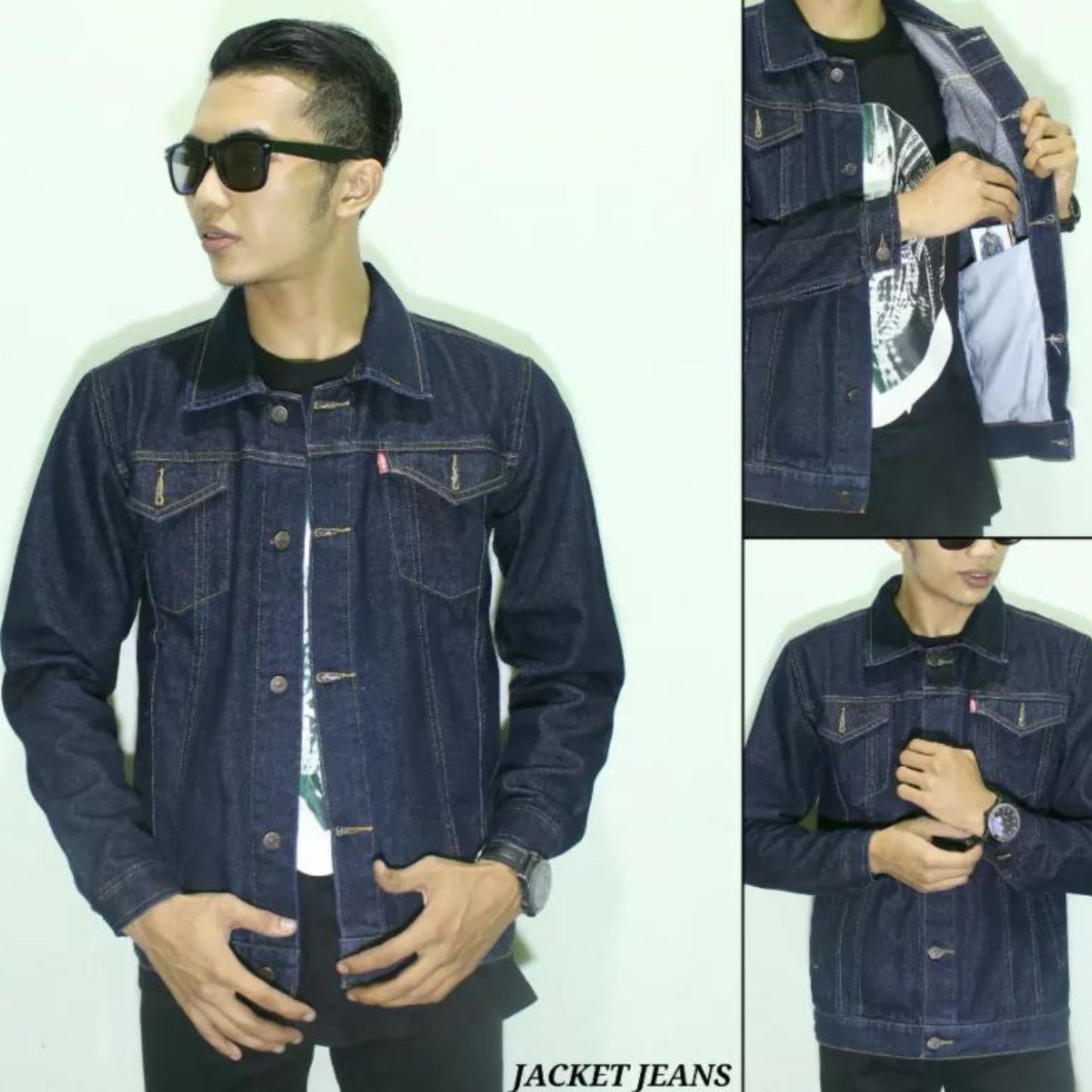Zens Jaket Denim Pria Best Seller - Biru