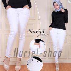 ZFASHION Celana Jeans Wanita Terbaru Skinny Pensil Stretch Jeans Putih Bersih 27- 34