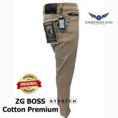 ZG BOSS - Celana Denim Panjang Pria Model Reguler Fit - Warna Cream Cotton Premium
