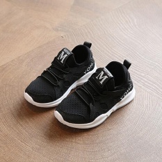 ZH Boy Sneaker Bayi Lembut Sole Sepatu Net Sepatu Putih dan Sepatu Putih Hitam-Intl