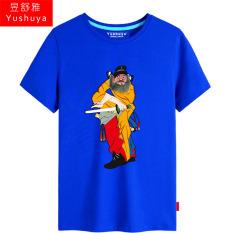 Chung Kui Zhong Kui Katun Lengan Pendek Pria Sejarah Baju Kaos Kaus (Safir Biru 2)