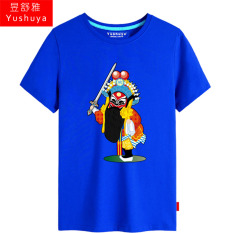 Chung Kui Zhong Kui Katun Lengan Pendek Pria Sejarah Baju Kaos Kaus (Safir Biru 4)