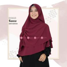 Zizara Khimar Kanza Dark Maroon - Hijab Kerudung Khimar Jilbab Syari