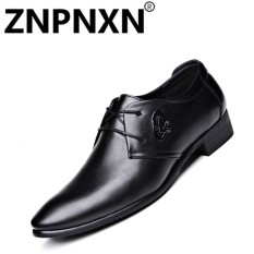 Znpnxn Sepatu Kulit Pria Retro Sepatu Musim Semi Menunjuk Ujung Kaki Kantor & Karir Modis Pria Renda Atas Sepatu Brogue- internasional