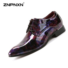 ZNPNXN Pria's Sepatu Pria Bisnis Sepatu Kasual Modis Bisnis Tren Kualitas Tinggi Sepatu Kulit Ukuran 38-44 Yards (Ungu & Merah)