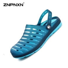 Pria's Sepatu Musim Panas Indonesia Ngumpul Di Sini Jelly Sepatu Sepatu Berlubang Sepatu Pantai Sepatu Sandal Sandal Pengait Sepatu Pria Kasual Zapatos Hombre Ukuran 39-45 Meter (Biru)