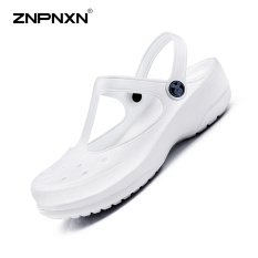 ZNPNXN KAUS Wanita Sepatu Perawat Sepatu Lubang Sepatu Sandal Musim Panas Sandal Murni Fashion Kasual Sandal Zapatillas Mujer Ukuran 35-40 Yard (Putih) -Intl
