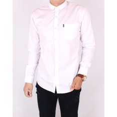 Zoeystore1 Kemeja Exclusive Pria Lengan Panjang Putih Polos / Baju kemeja Polos Formal Cowok Kerja Kantoran 5033 Katun Jeans Switer M,L,XL White
