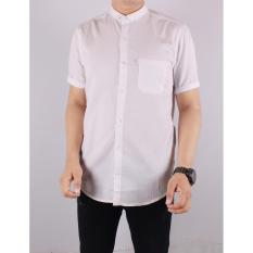 Zoeystore1 Kemeja Pria Lengan Pendek Exclusive Putih Polos / Baju Kemeja Kerja Kantoran Polos Exclusive Flanel Flannel Formal Jeans Katun Distro 5026 M,L,XL