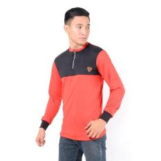 Zos Kaos Distro Fashion T-Shirt Lengan Panjang Atasan Pria Kombi Risleting