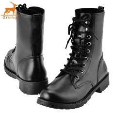 Zrong Fashion Wanita's Cool Black PUNK Tentara Militer Knight Lace-UP Sepatu Boot Pendek (Hitam) -Intl