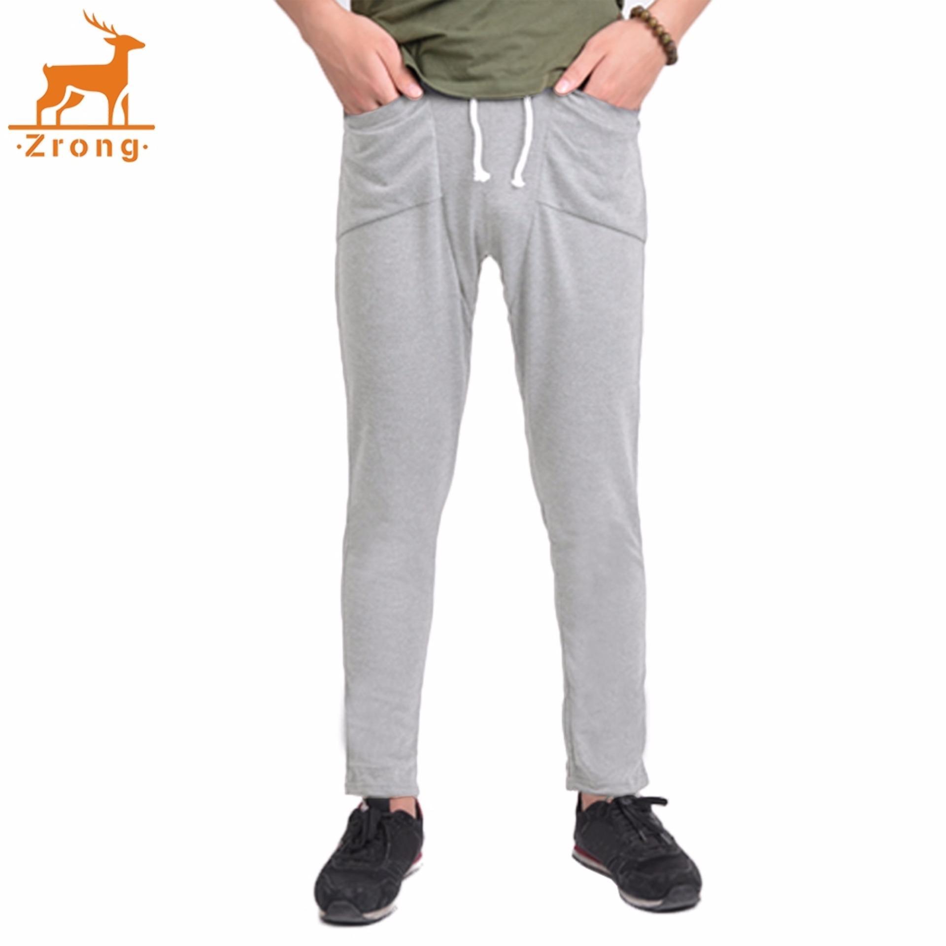 Zrong Baru Pria Reguler Fit Olahraga Harem Celana Tas Jogging Celana-Intl