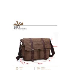 Zuo Lun Duo Tas selempang pria Kanvas Shuolder bag Coklat