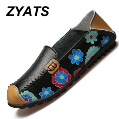 ZYATS Wanita Fashion Formal Kulit Sepatu Tempat Kerja Kapal Rekreasi Sepatu & Loafer Besar Ukuran 35-44 Hitam