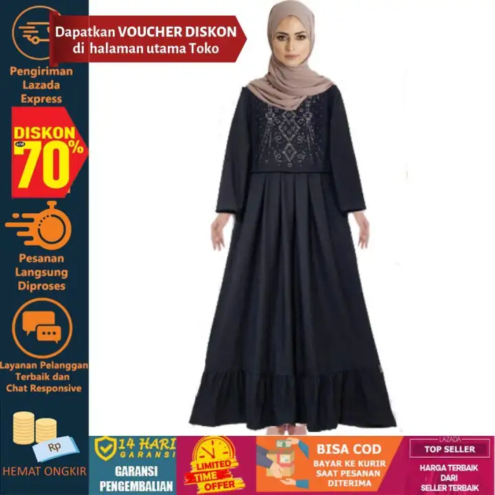 Ih Gamis Gaun Syari Abaya Baju Pesta Hitam Mewah Real Pic Payet Mote Berlian Diamond Mutiara Blink Mengkilap Seragam Pesta Modern Mewah Wisuda Remaja