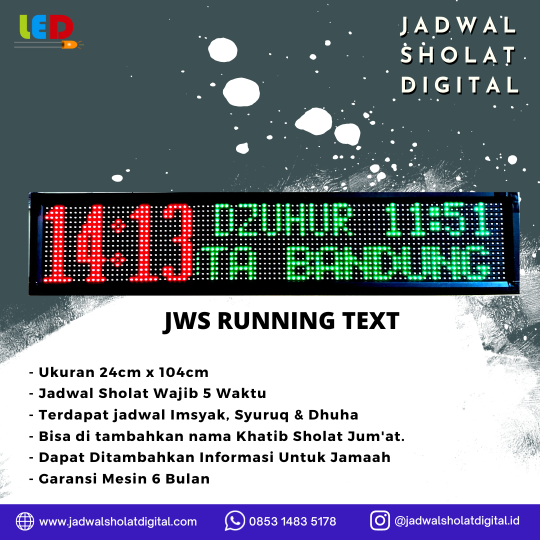 Jam Masjid Digital Running Text Lazada Indonesia