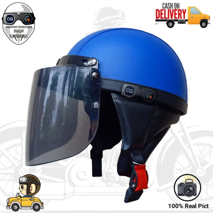 Helm Retro Leopard Hitam Milenial Kaca Datar Helm Retro Chips Helm Bogo Chips Helm Club Classic Helm Termurah Helm Retro Klasik Lazada Indonesia