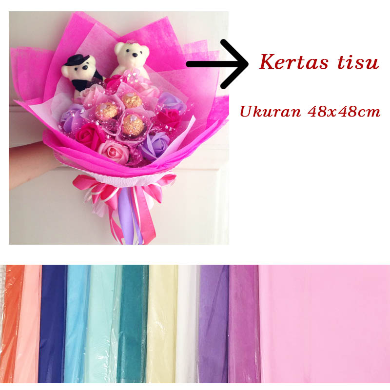 Ecer 3 Lembar Wrapping Kertas Tisu Kain Buket Bunga Kerajinan Lazada Indonesia