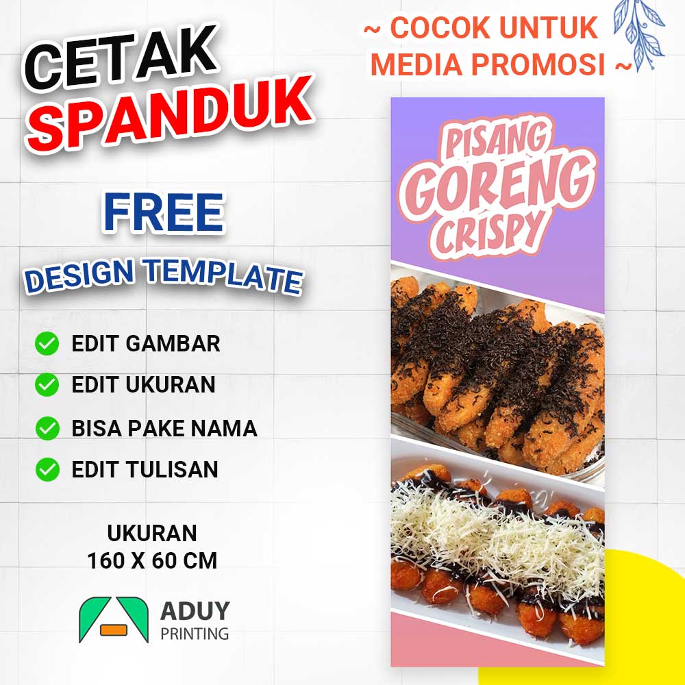 Cetak Spanduk Banner Pisang Goreng Crispy Ukuran X Bisa Kustom Ukuran Lazada Indonesia