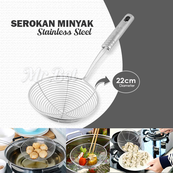 Serokan Minyak Saringan Penggorengan Stainless Saringan Serbaguna Lazada Indonesia