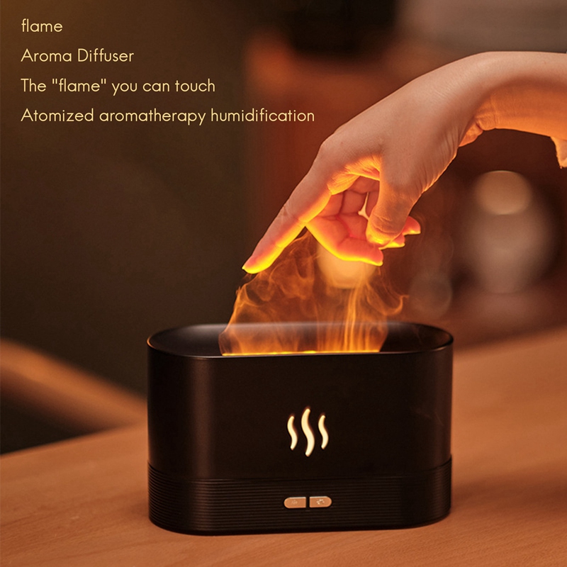 Simulation Flame Light Aromatherapy Diffuser USB Ultrasonic Essential Oil Diffuser for Home Aroma Air Humidifier