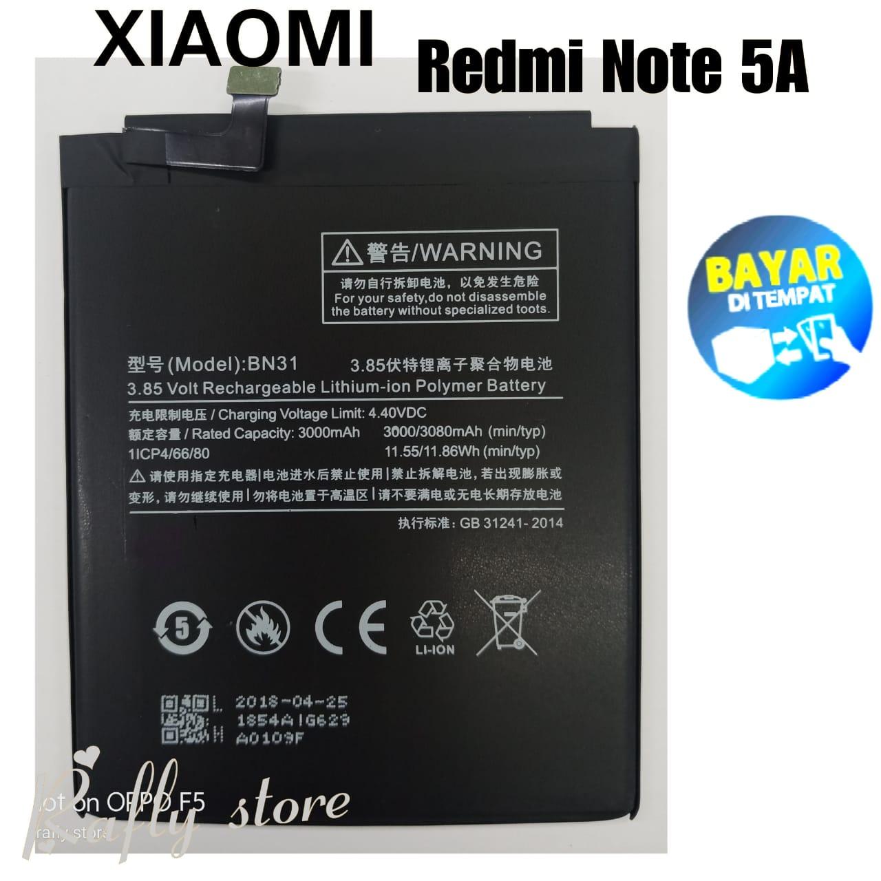 A/R; Batrai Xiaomi BN31 (Redmi Note 5A) Baterai Android Batere Handphone Xiaomi Batre Battery BN31 For Xiaomi Redmi Note 5A / 5A Pro / Mi A1 / Mi 5X 3000mAh Bisa Bayar Ditempat / Angga/Rafly Aksesoris