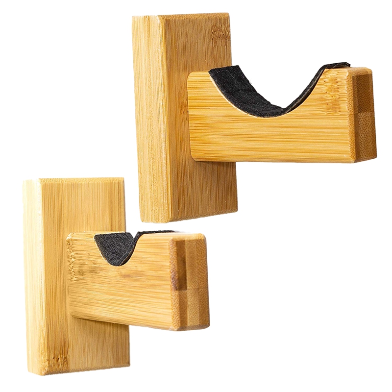 Baseball Bat Wall Mount for Horizontal Display, Handmade Solid Wood with Felt Liner and Bat Wall Mount(2 Pack)