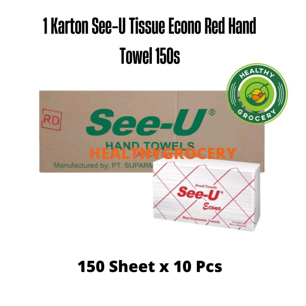 1 Kardus SeeU Tissue Econo Red Hand Towel 150 Sheet / Tisu Lazada