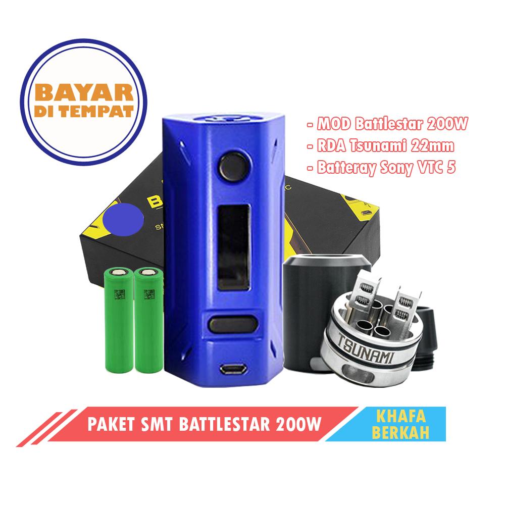 Vapor Smoant Battlestar 200W TC MOD Rokok Electrik Vaporize Bonus - RDA Tsunami + Battery Sony 2pcs Vapor Smoant Battlestar 200W TC MOD Rokok Electrik Vaporize Bonus - RDA Tsunami + Battery Sony 2pcs