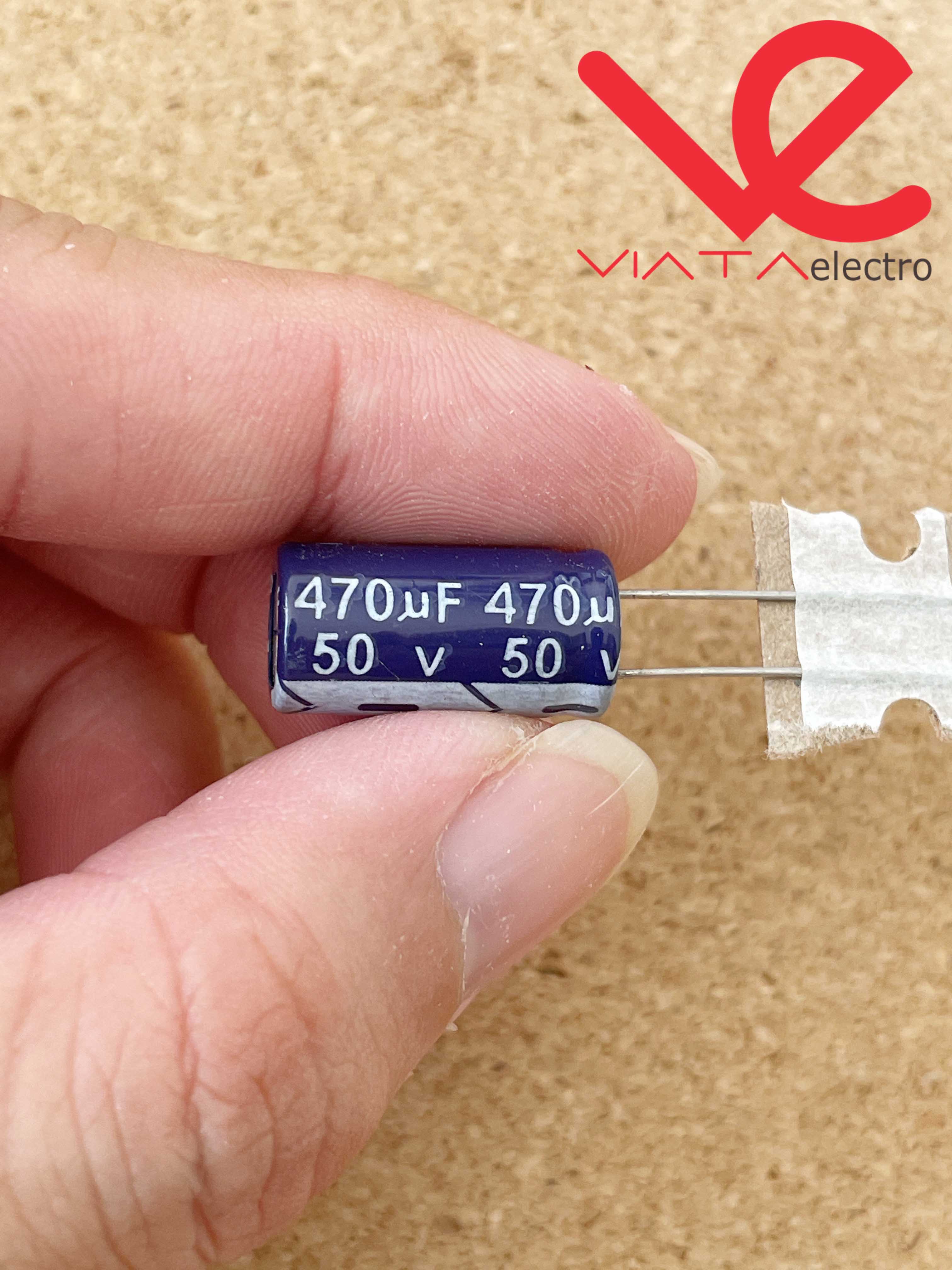 Elko radial, 470µF, 50V, 105°C, low ESR