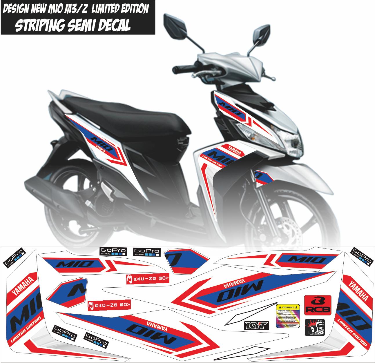 STRIPING MIO M3/MIO Z/STRIPING SEMI DECAL MIO.STRIPING VARIASI MIO