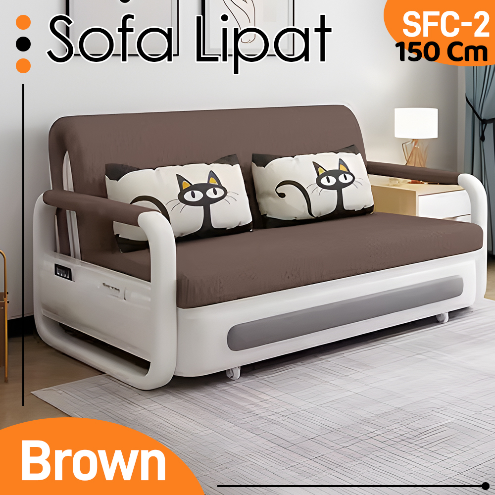 Sofa Bed Lipat Kursi Lipat Sofa Minimalis 150CM Kasur Malas Multifungsi ...