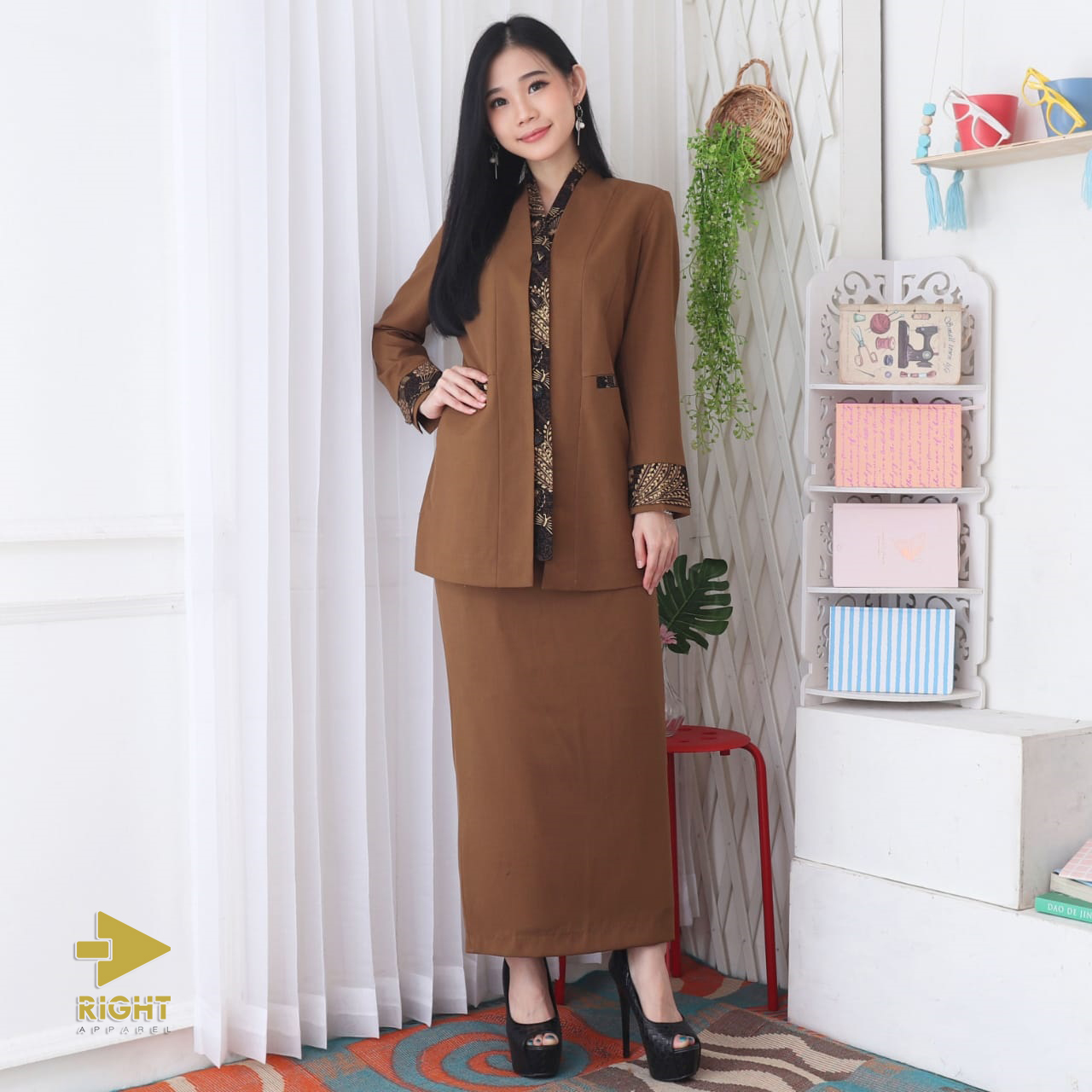 Jas Blazer Wanita Lynelle Collection Pemda Aceh / Coklat Tua