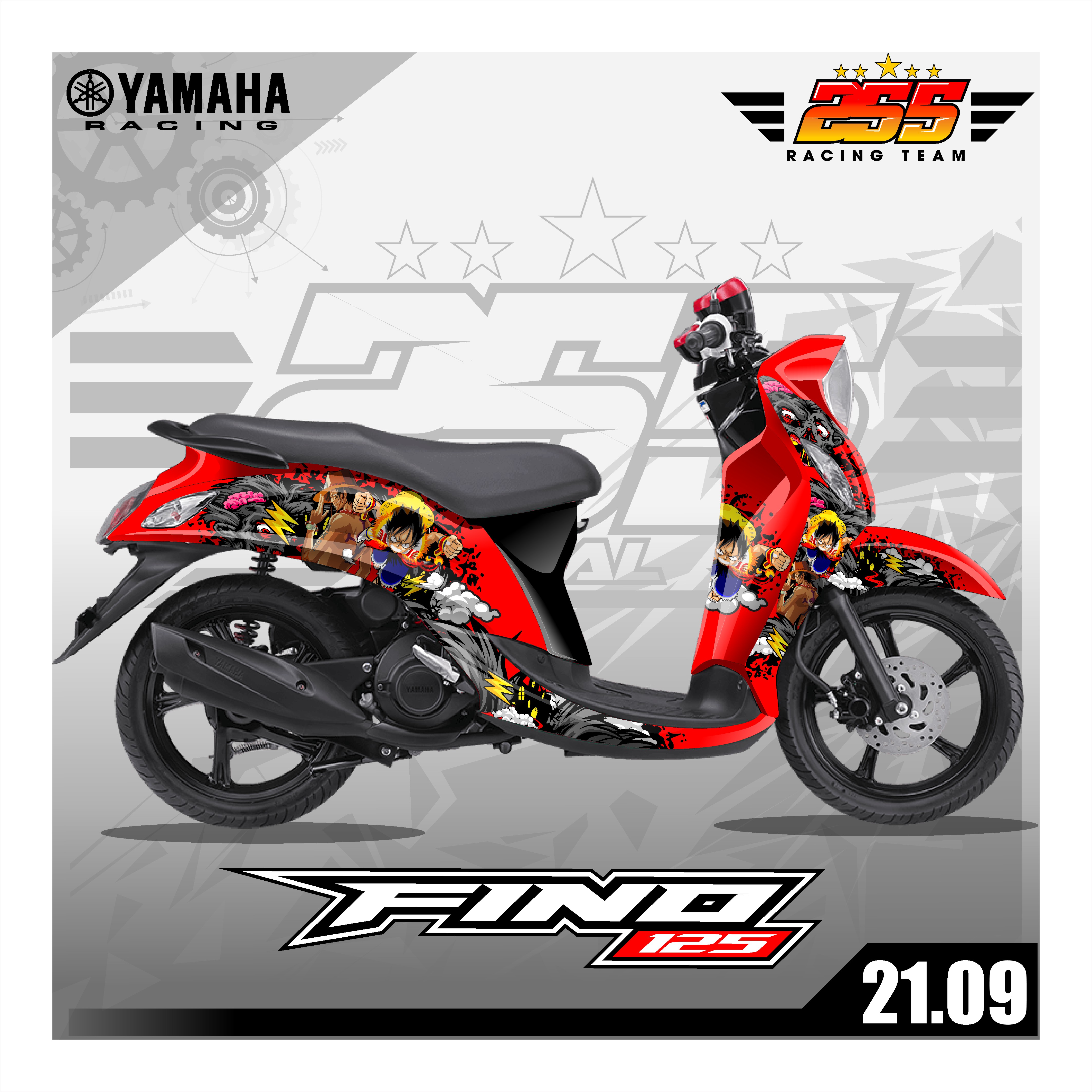 Dekal Stiker Fullbody Motor Yamaha Fino Motif One Piece Keren Terbaru DL 2109 Lazada Indonesia