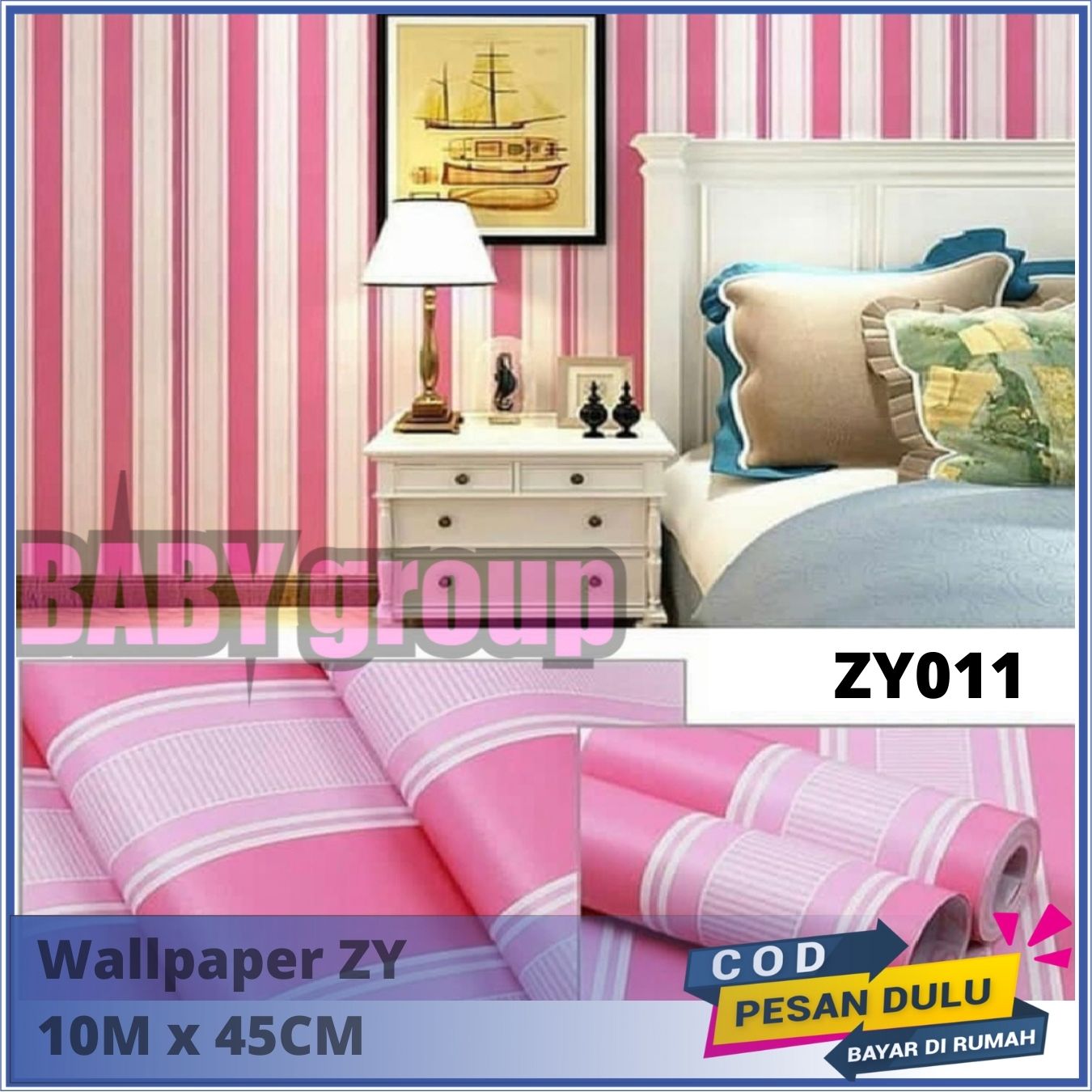 ( 👉3 ROLL DAN 1 ROLL👈 ) Wallpaper Stiker Dinding Motif Dan Karakter