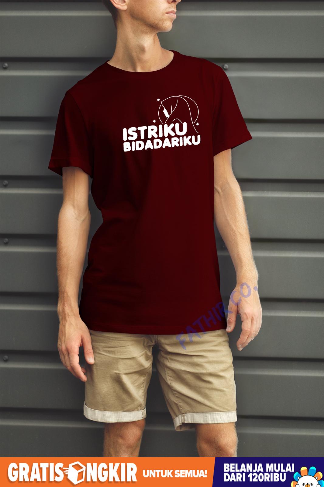 Fathir Co - Kaos Pria/Keren/ Distro 3d/Distro Bandung /Korea/Big Size/Jumbo/Polos /Distro Pria Keren/Baju Lengan Pendek Pria Distro/ Motif/Cewek Cowok/Kaos Detak Jantung /Fashion Pria Hitam Putih Maroon Merah Kuning Army Dongker ISTRIKU BIDADARIKU