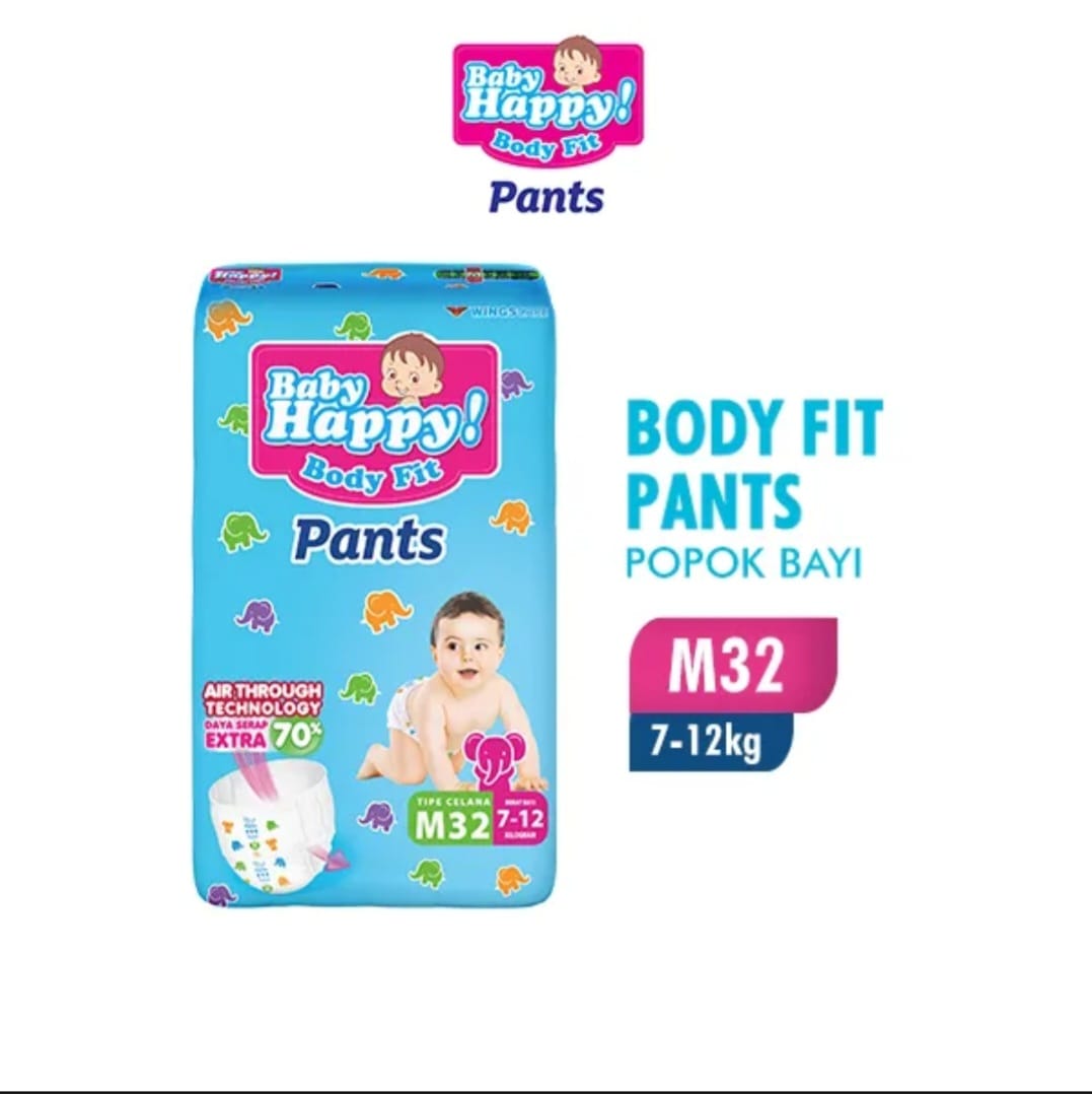 baby happy popok pants ukuran S 38 + 2 , M 32 , L 28 , XXL 24 Pampers