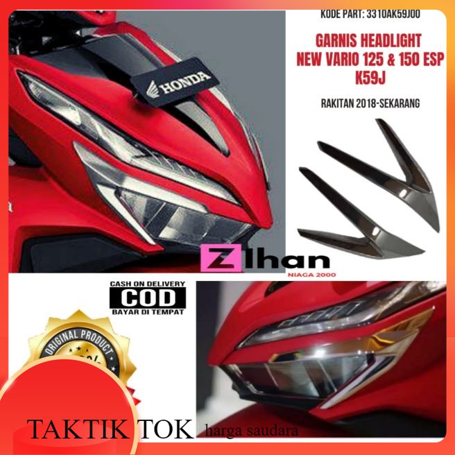 Garnis Headlights New Vario 125 & 150 / Garnish Headlight New Vario 125 & 150 eSP K59J Tahun