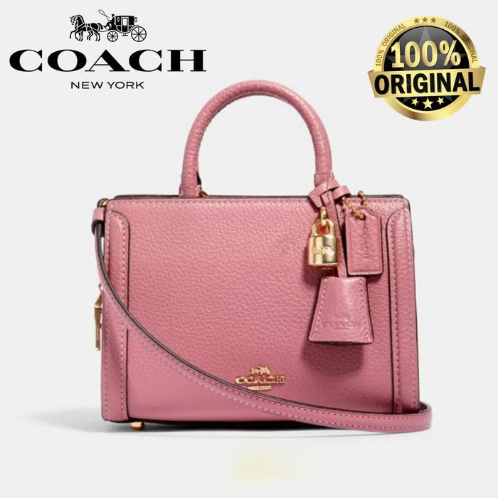(100 ORIGINAL) COACH Micro Zoe Crossbody Bag Satchel In Pink STOCK