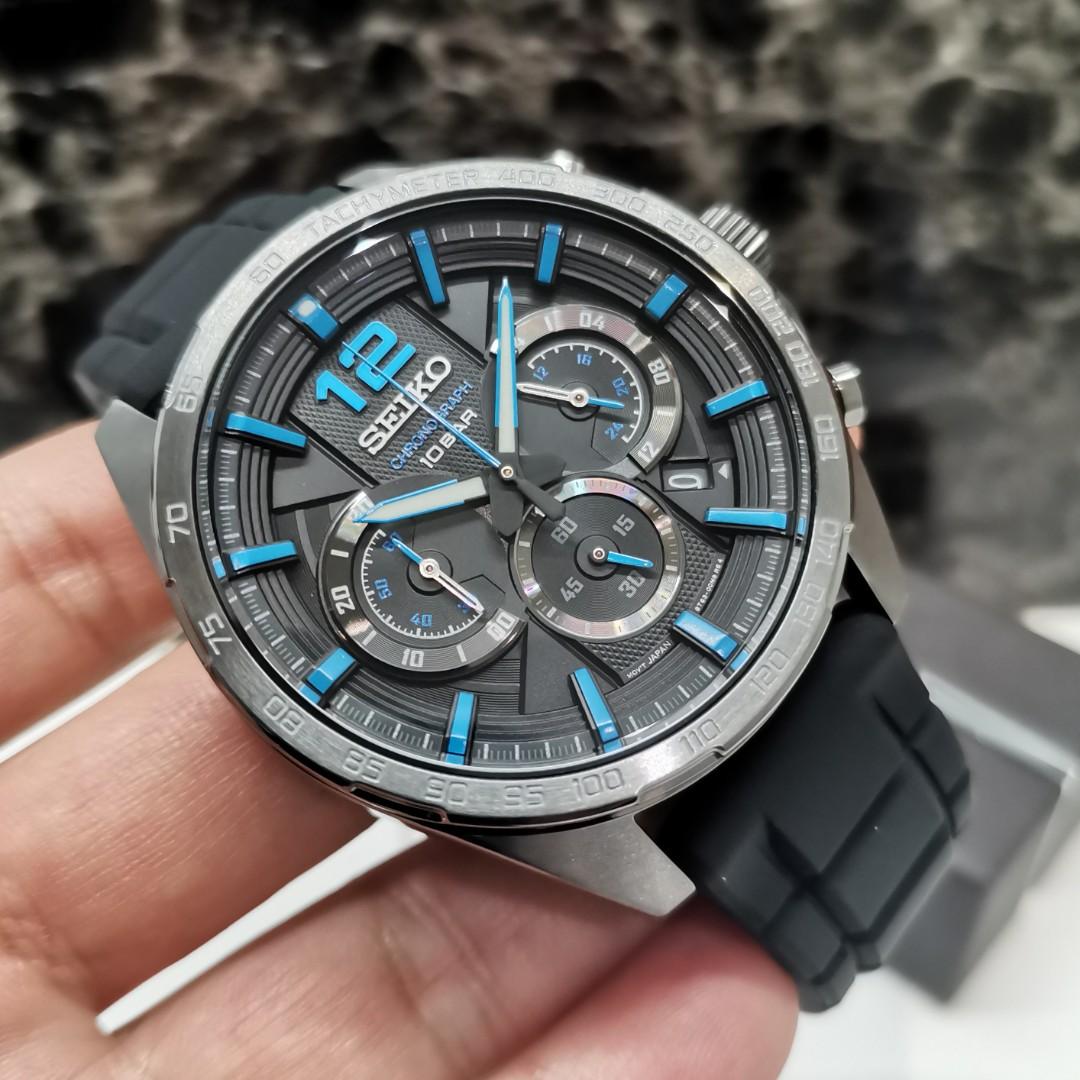 Seiko Quartz SSB353P1 Chronograph Black 