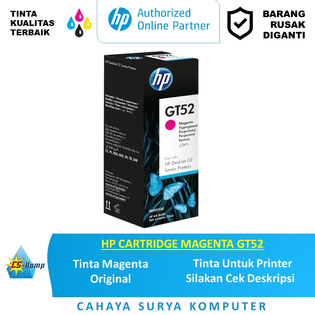 HP CARTRIDGE MAGENTA GT52 UNTUK PRINTER HP DeskJet GT 5810 and 5820 All ...