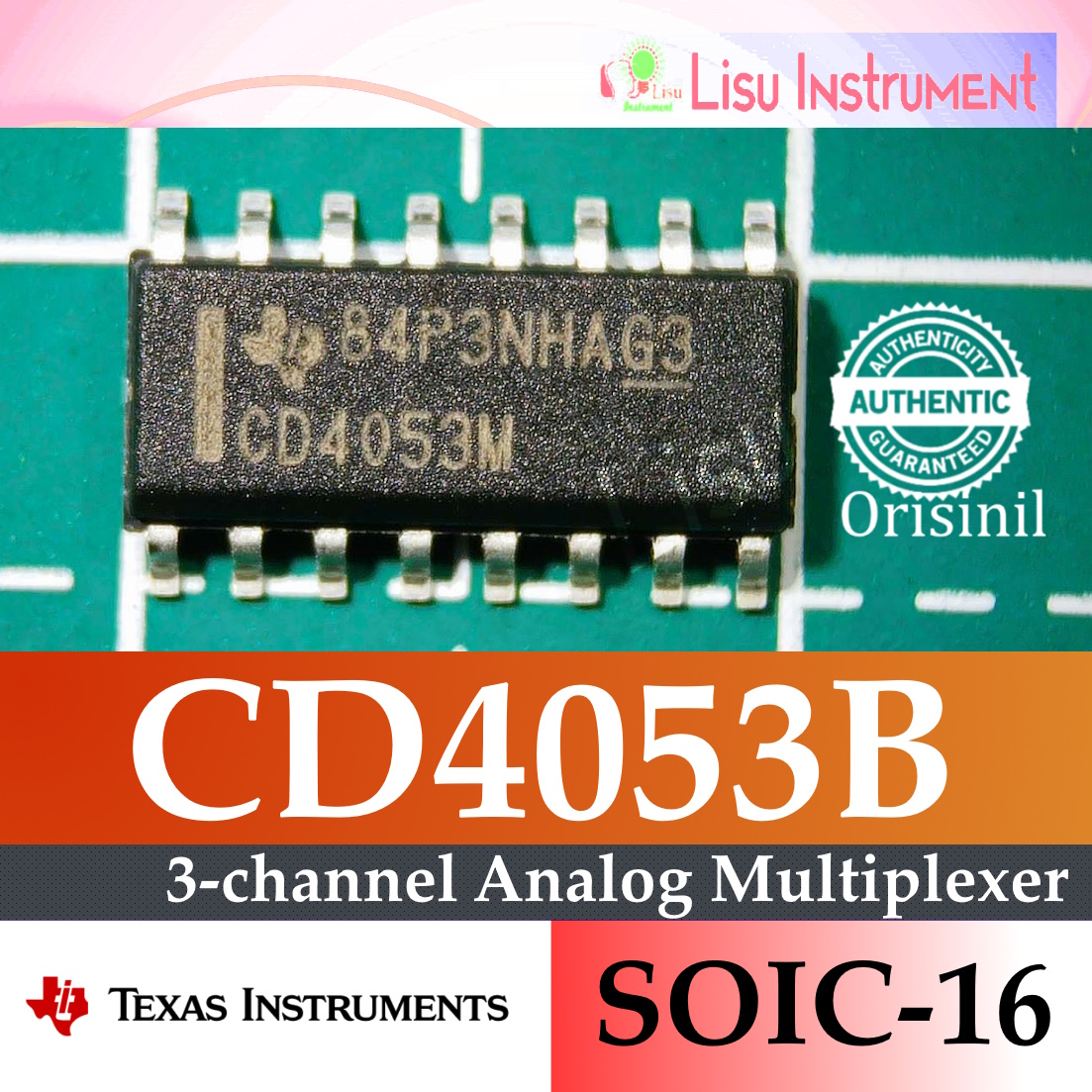 CD4053 20V 2 1 SPDT 3 channel Analog Multiplexer With Logic level 