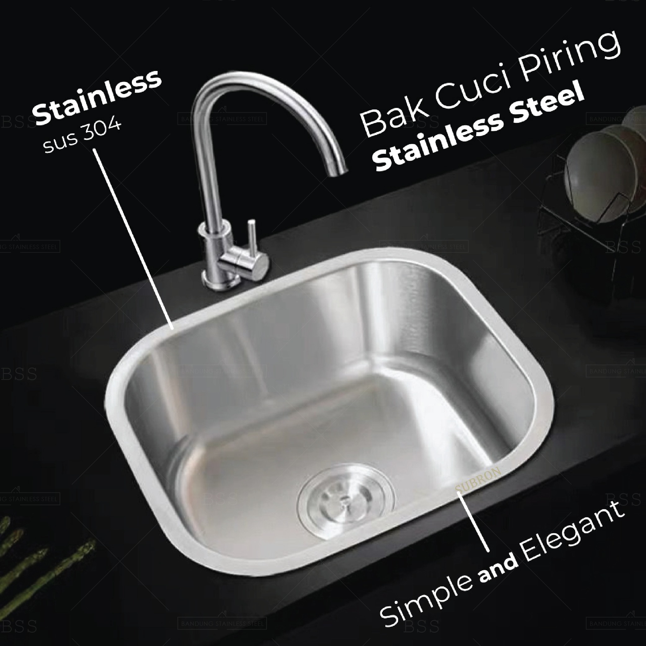 Kitchen Sink 40 X 45 Cm Bak Tempat Cuci Piring Stainless Steel Tinggi 1 Lubang Lazada Indonesia 2740