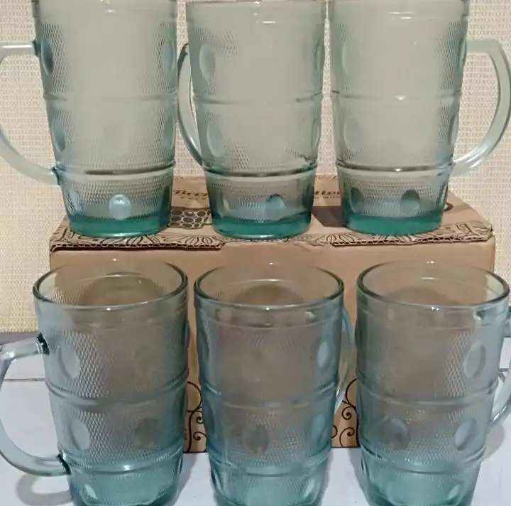 6 Pcs Gelas Teh Beling Gagang 6 Pcs Gelas Gagang Model Terbaru Lazada Indonesia