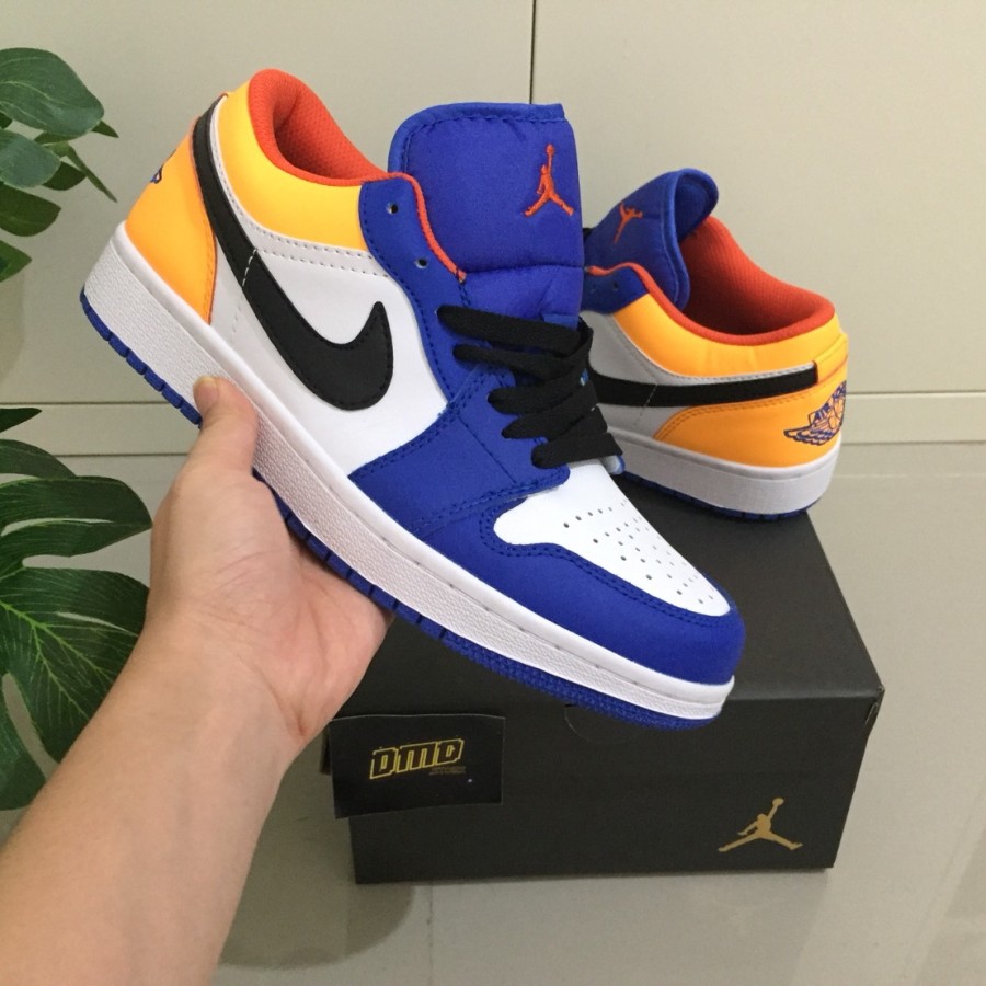 blue and yellow nikes