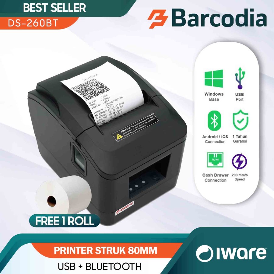 Printer Thermal 80mm Bluetooth 