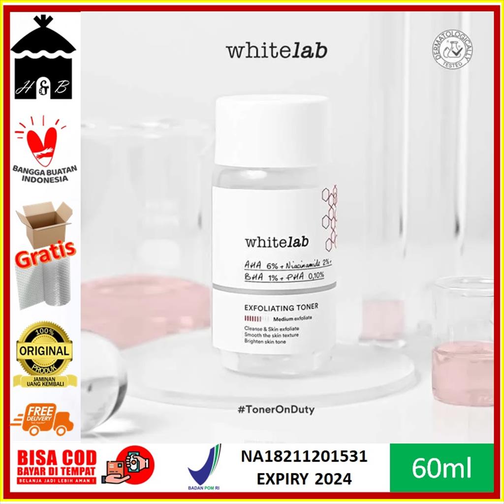 Whitelab Official BPOM Exfoliating Toner 60ml Original dengan kandungan