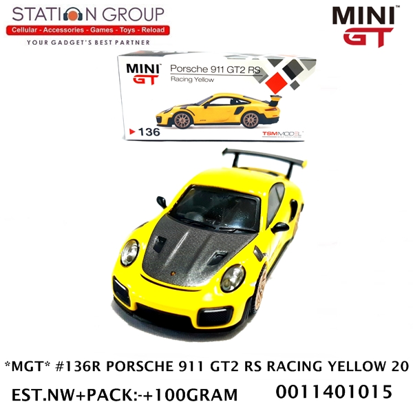 MINI GT #136R PORSCHE 911 GT2 RS RACING YELLOW 20 - DIECAST